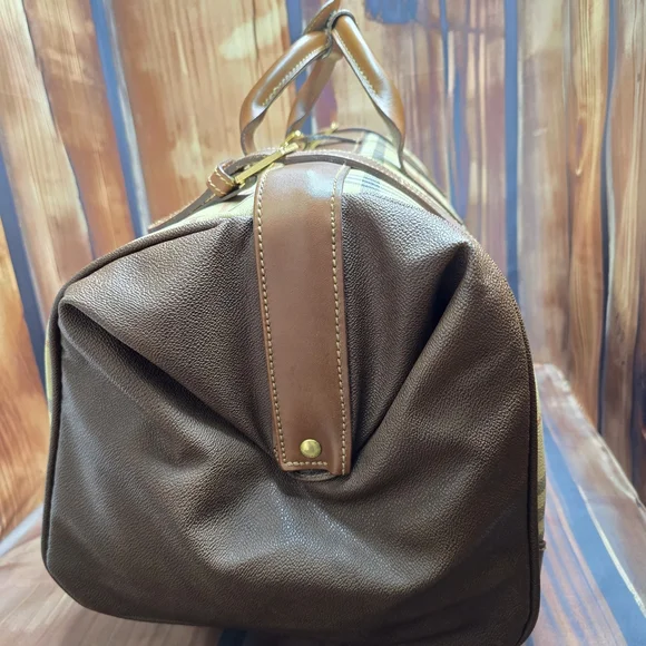 Burberry Haymarket Gentleman Doctor Style Boston Travel  Bag-Vintage EUC-COA - Picture 6 of 16